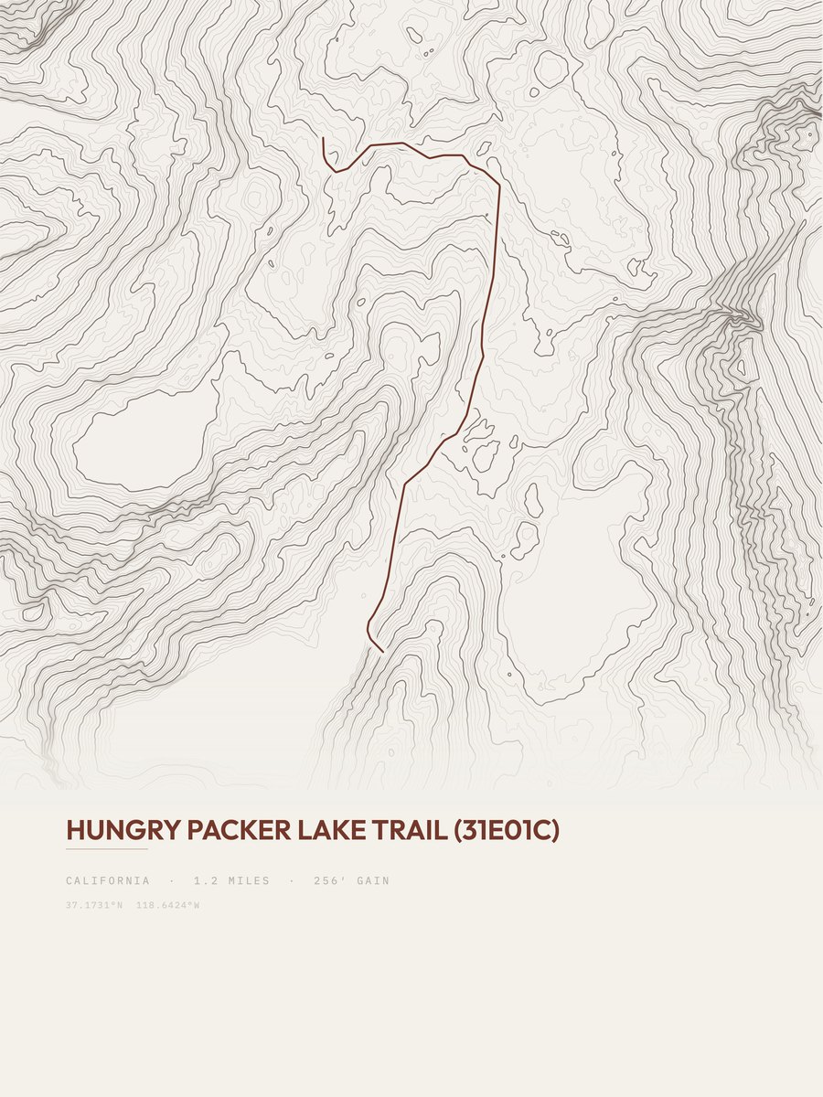Hungry Packer Lake Trail Topographic print