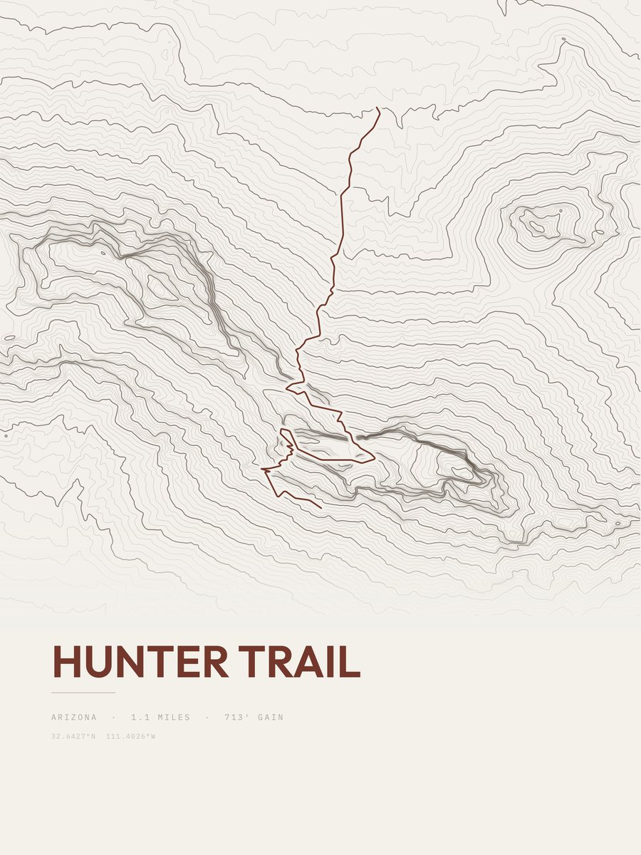 Hunter Trail Topographic print