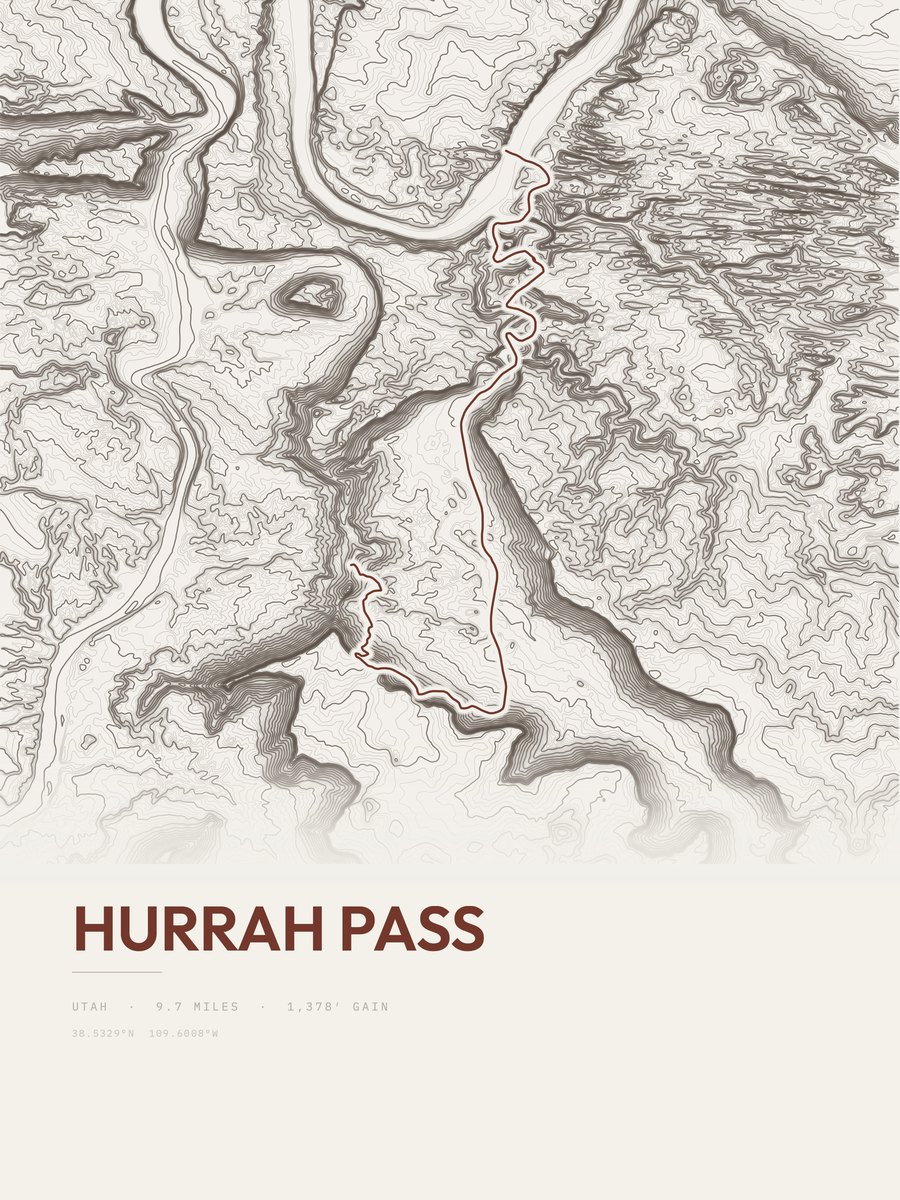 Hurrah Pass Topographic print
