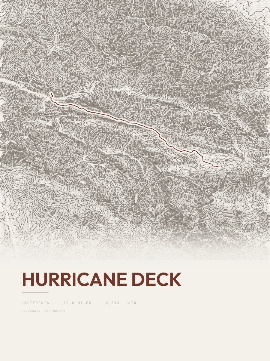 Hurricane Deck Topographic print