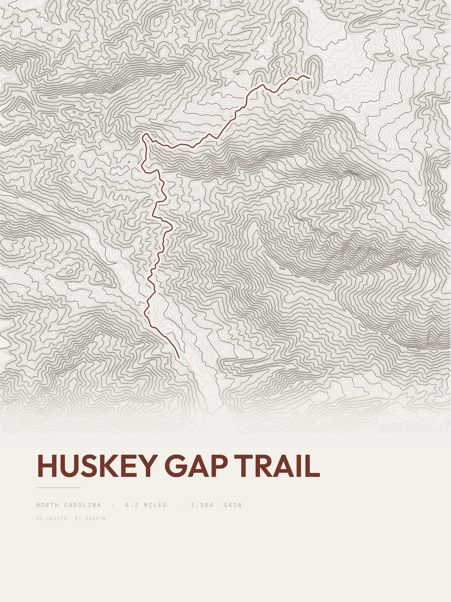 Huskey Gap Trail Topographic print