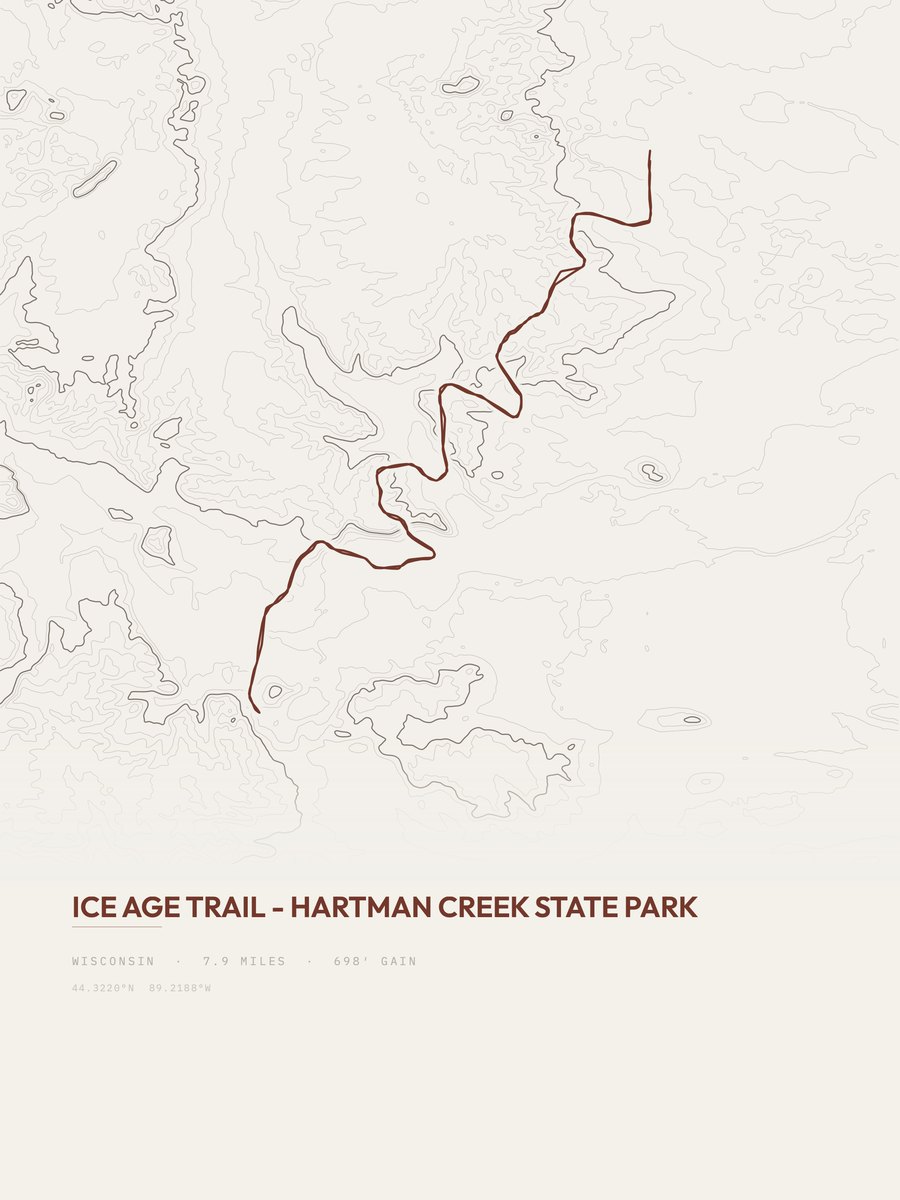 Ice Age Trail topographic trail print
