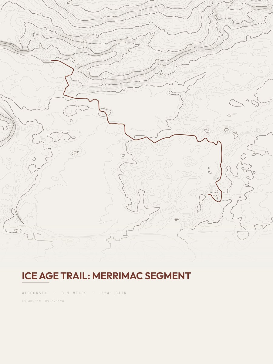 Ice Age Trail Topographic print