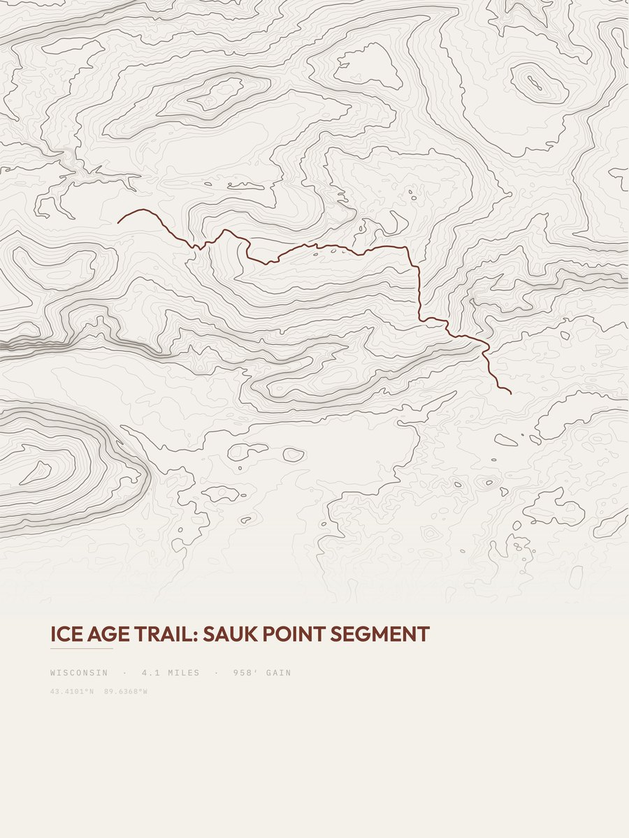 Ice Age Trail Topographic print