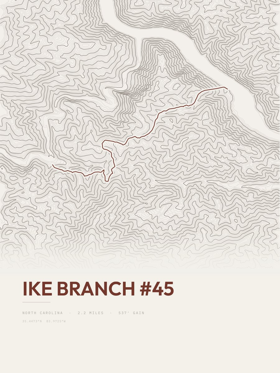 Ike Branch Topographic print