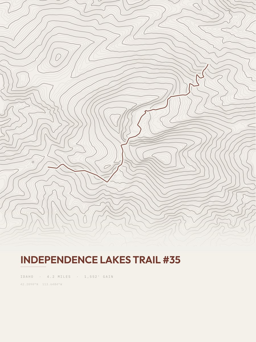 Independence Lakes Trail Topographic print