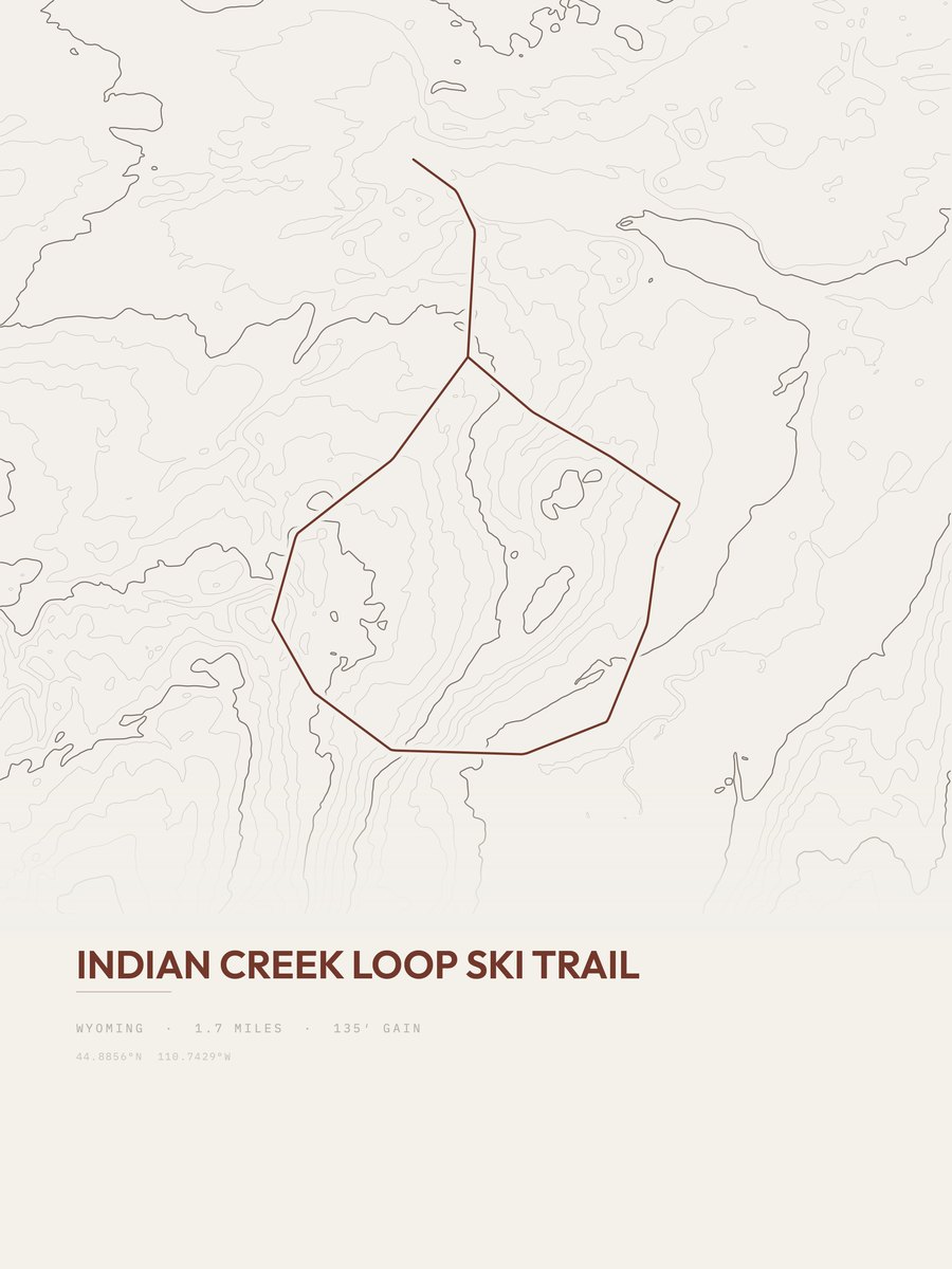 Indian Creek Loop Ski Trail Topographic print