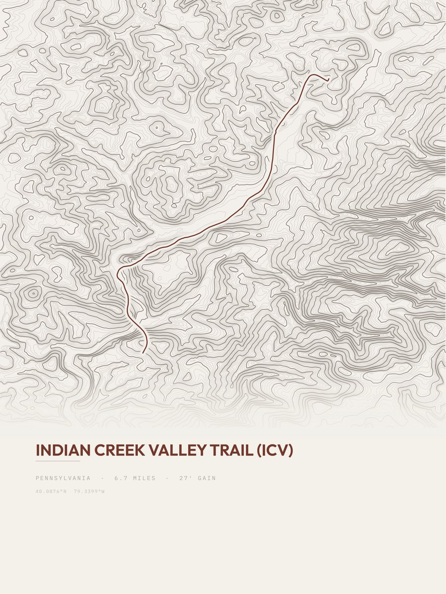 Indian Creek Valley Trail Topographic print