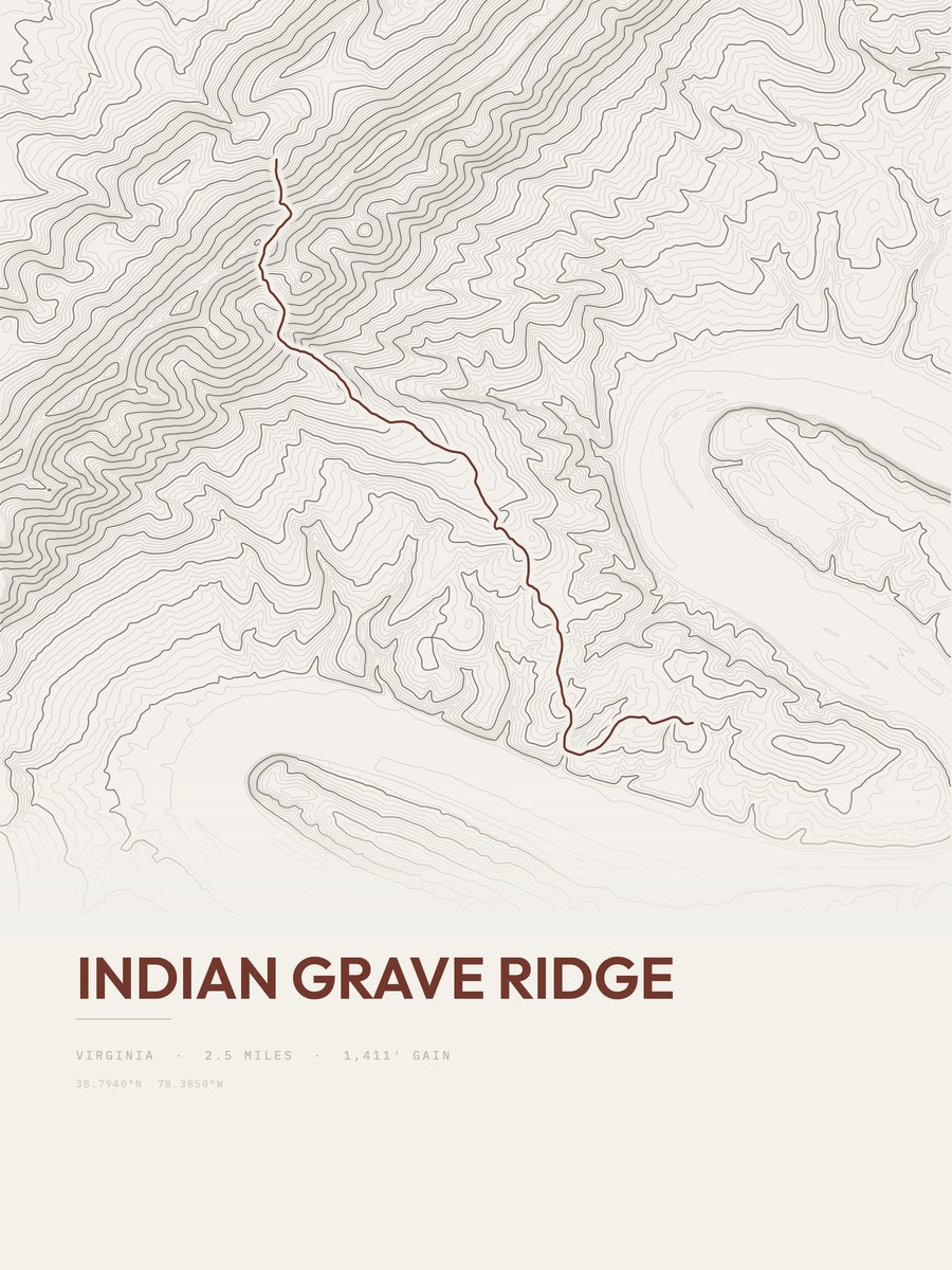 Indian Grave Ridge Topographic print