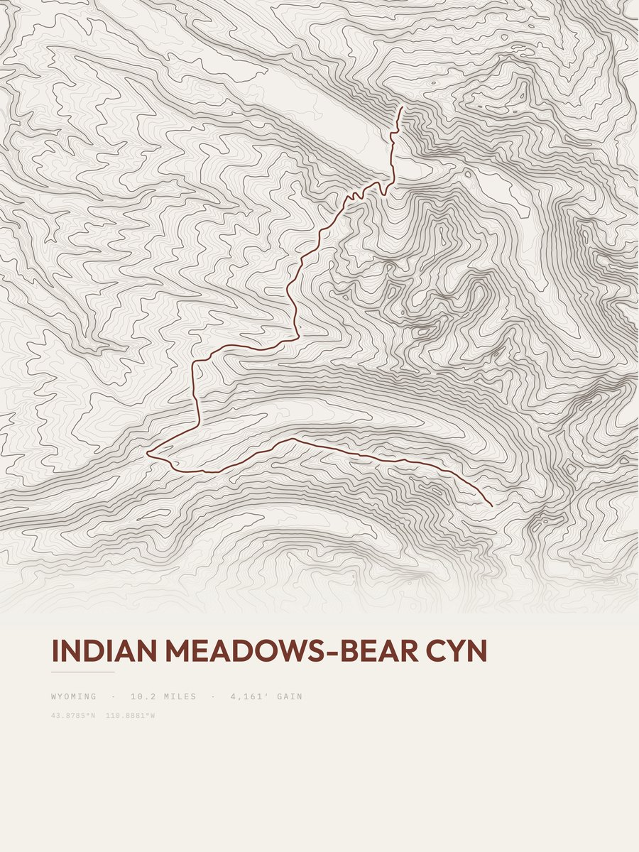Indian Meadows-Bear Cyn Topographic print