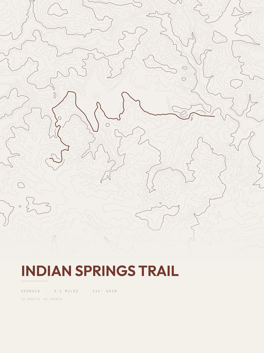Indian Springs Trail topographic trail print