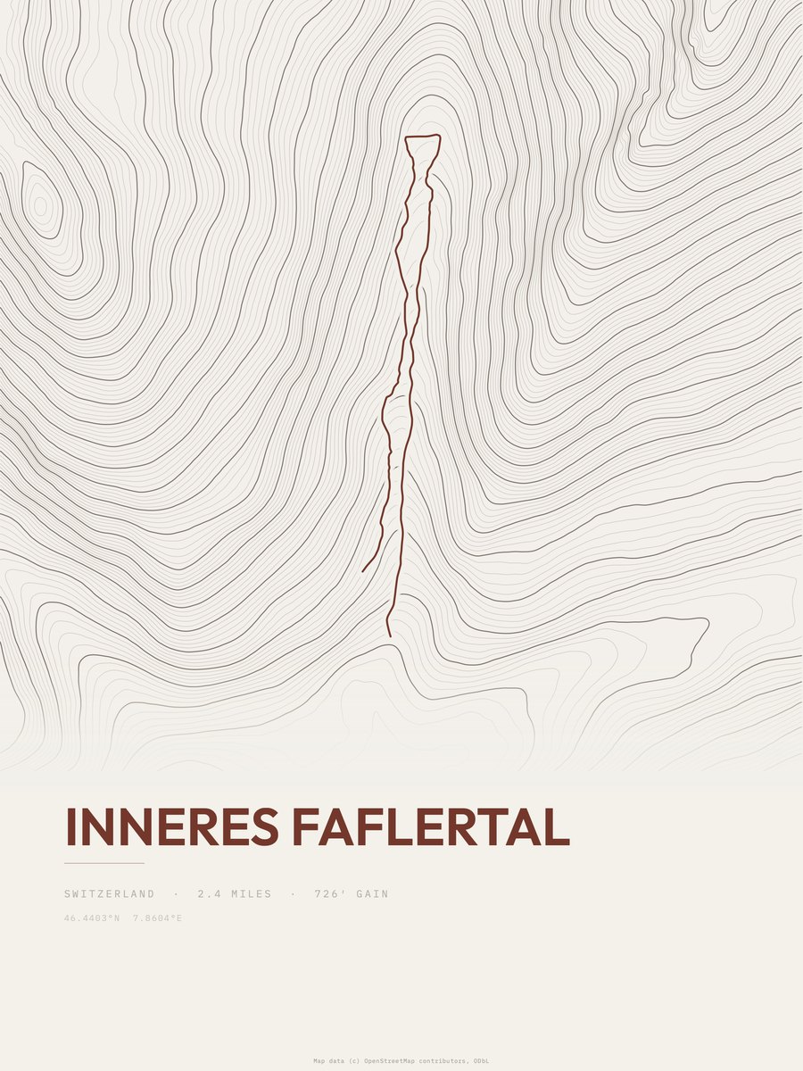 Inneres Faflertal Topographic print