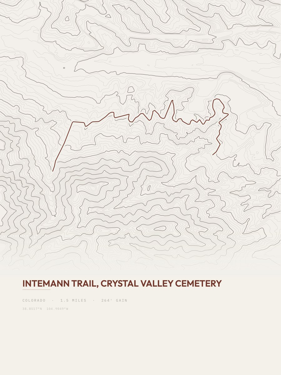 Intemann Trail Topographic print