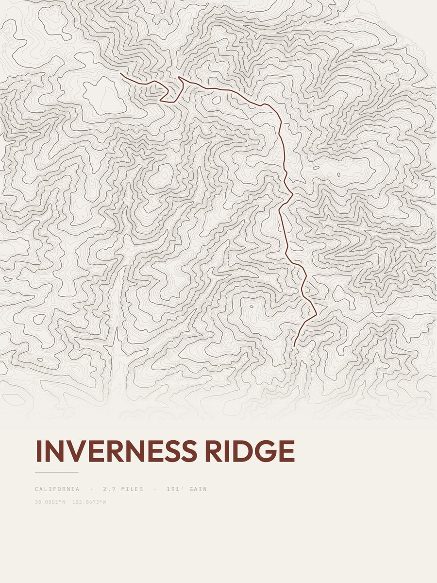 Inverness Ridge Topographic print
