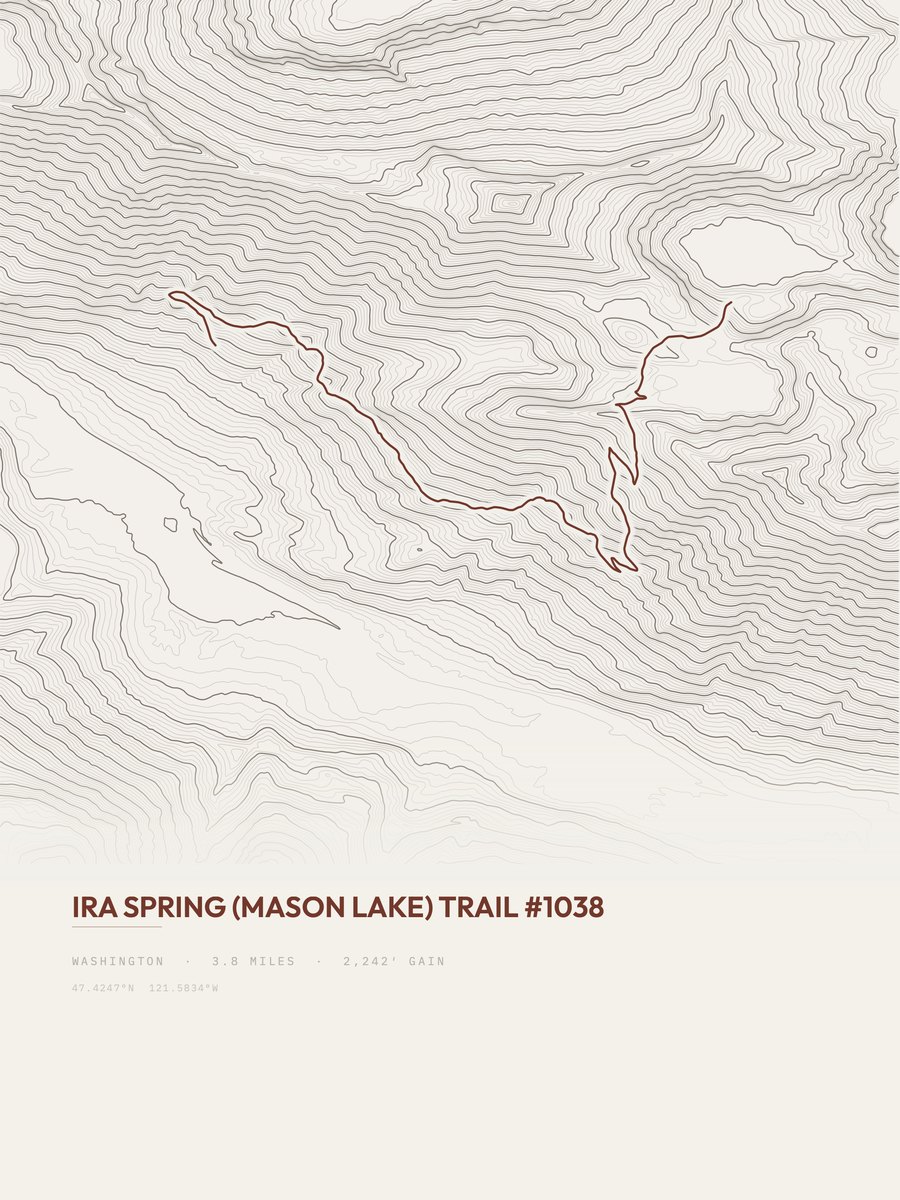 Ira Spring (Mason Lake) Trail Topographic print