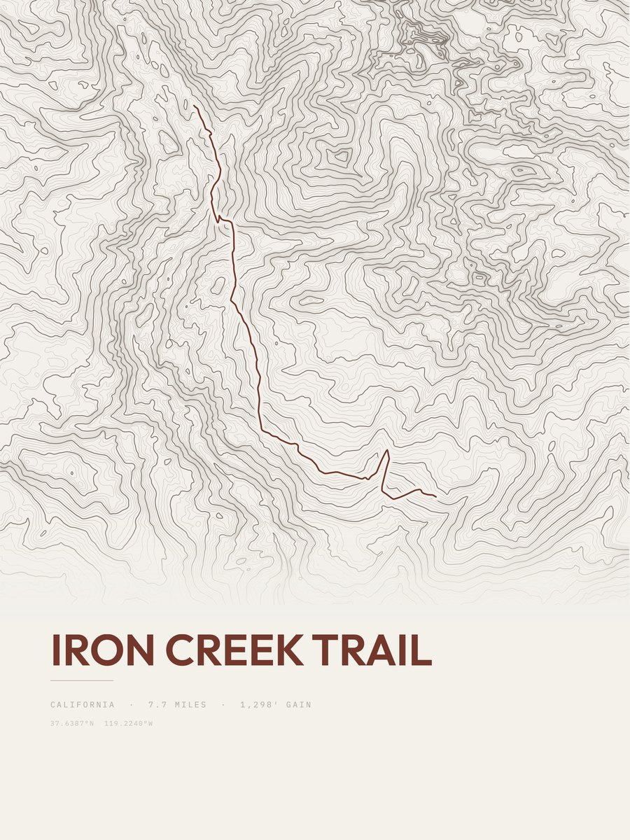 Iron Creek Trail Topographic print