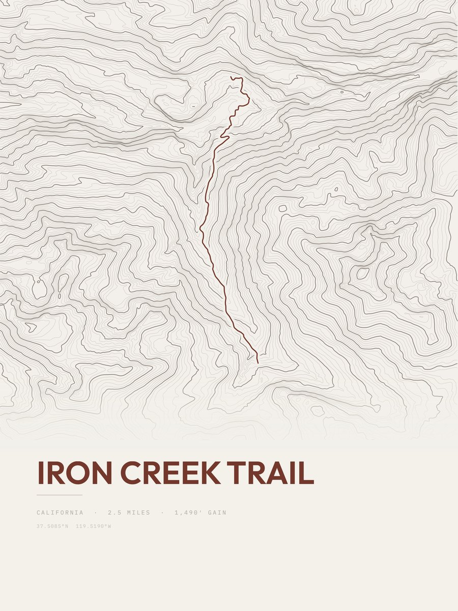 Iron Creek Trail Topographic print