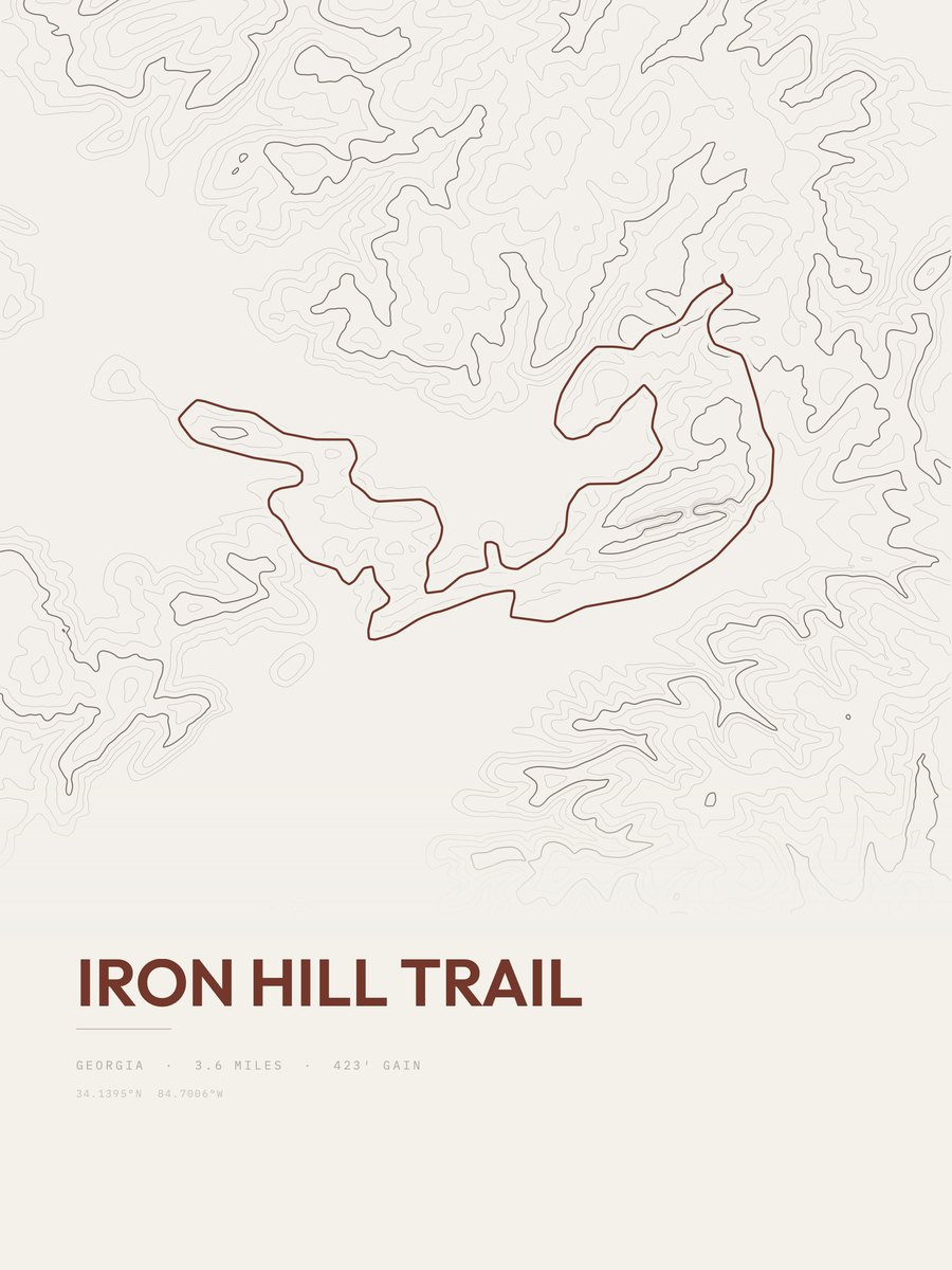 Iron Hill Trail Topographic print