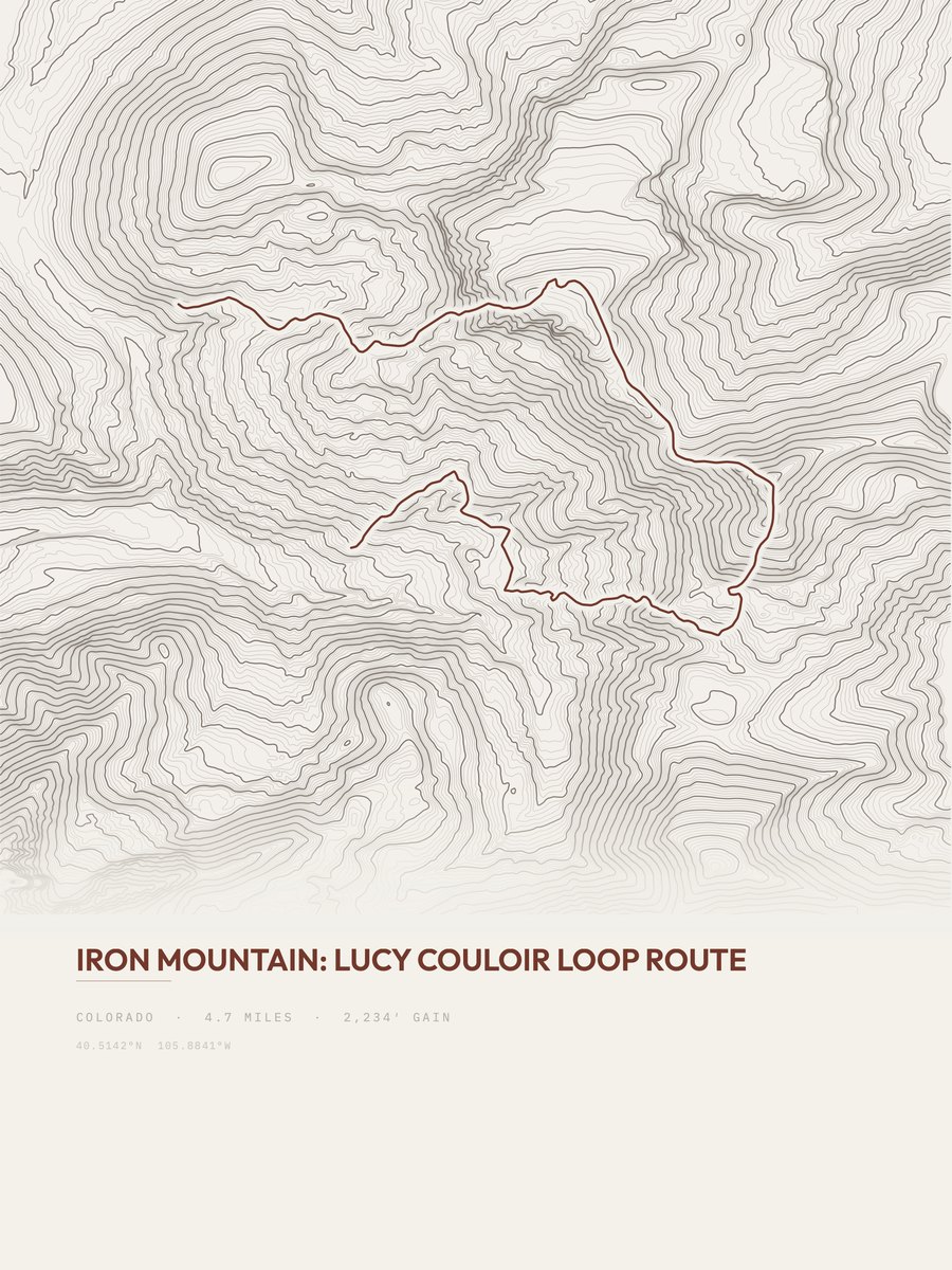 Iron Mountain Topographic print
