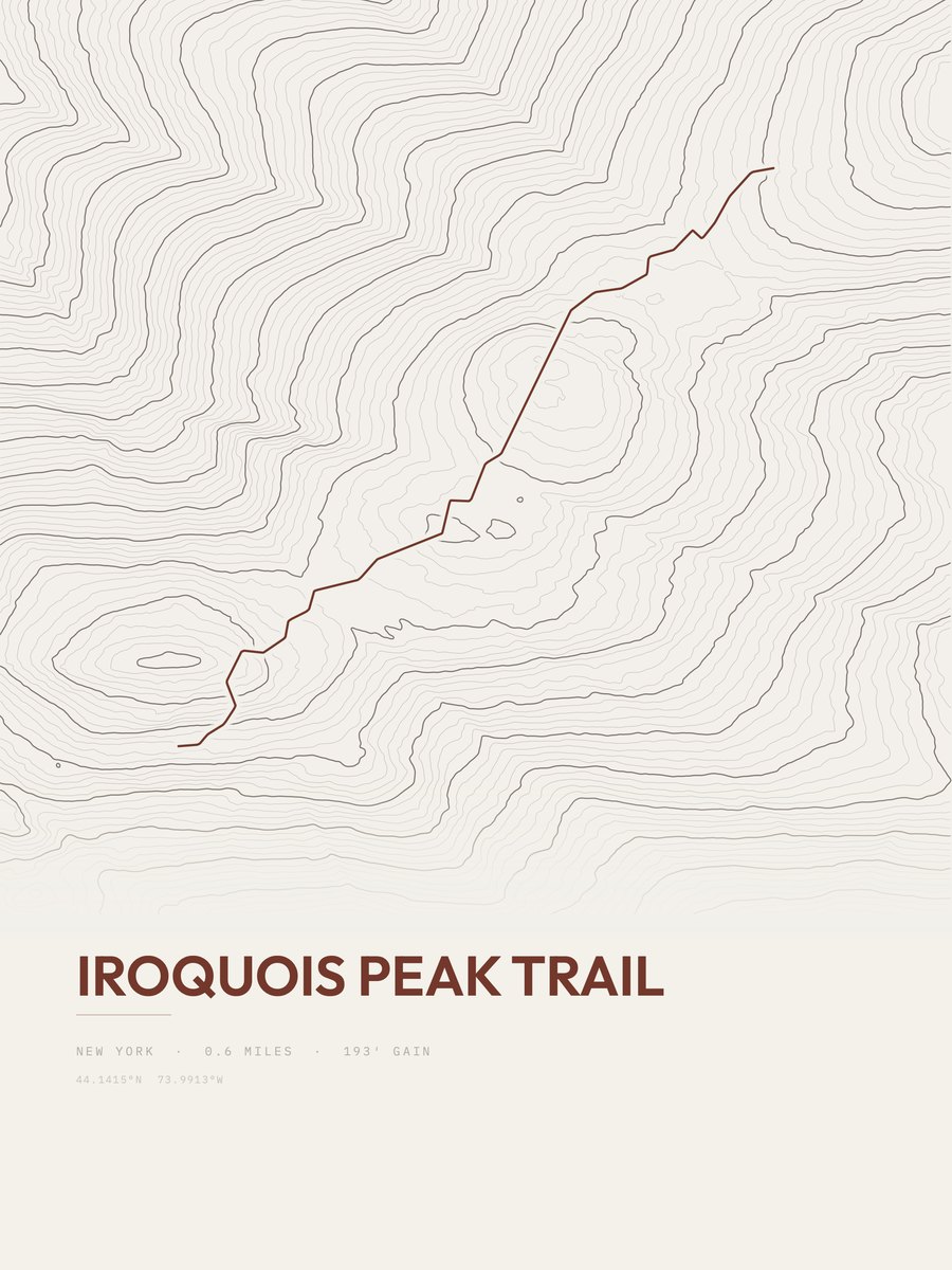 Iroquois Peak Trail Topographic print