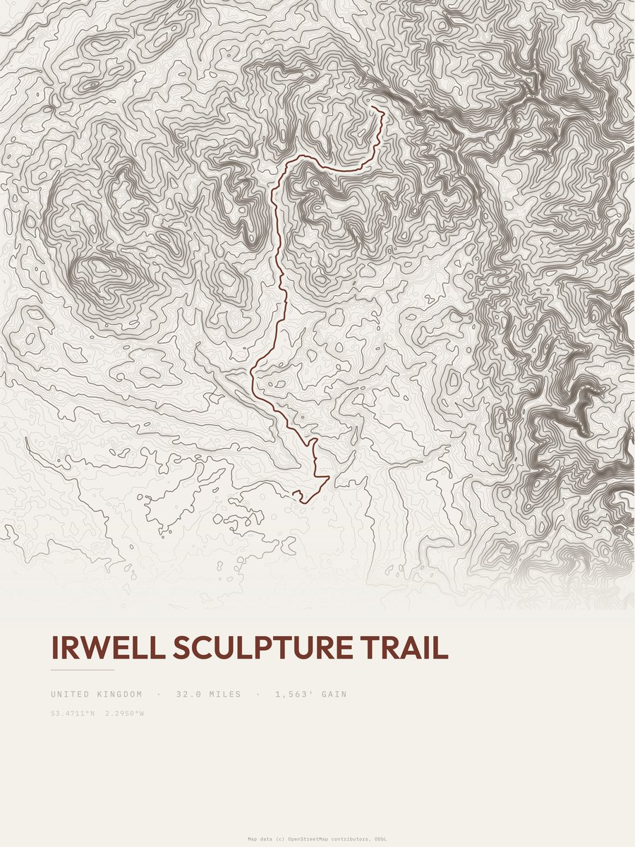 Irwell Sculpture Trail Topographic print