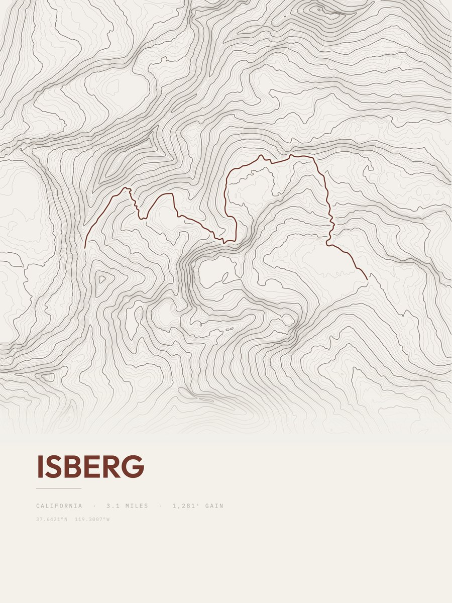 Isberg Topographic print