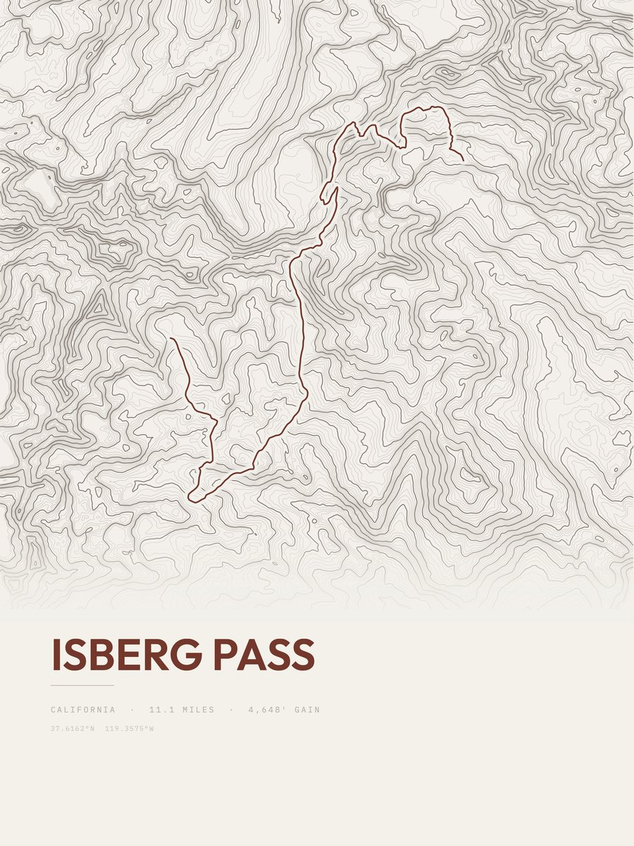 Isberg Pass Topographic print