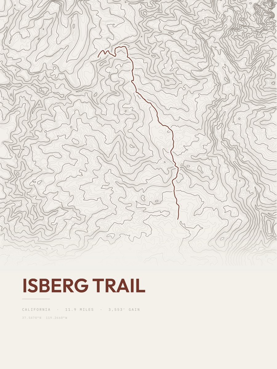 Isberg Trail Topographic print