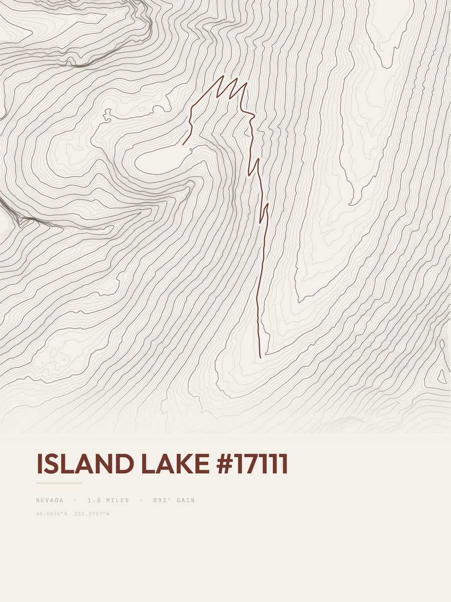 Island Lake Topographic print