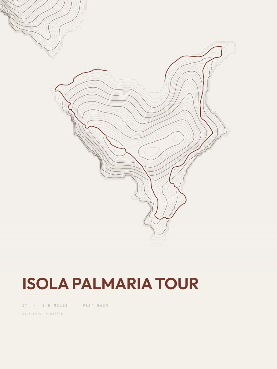 Isola Palmaria Tour topographic trail print