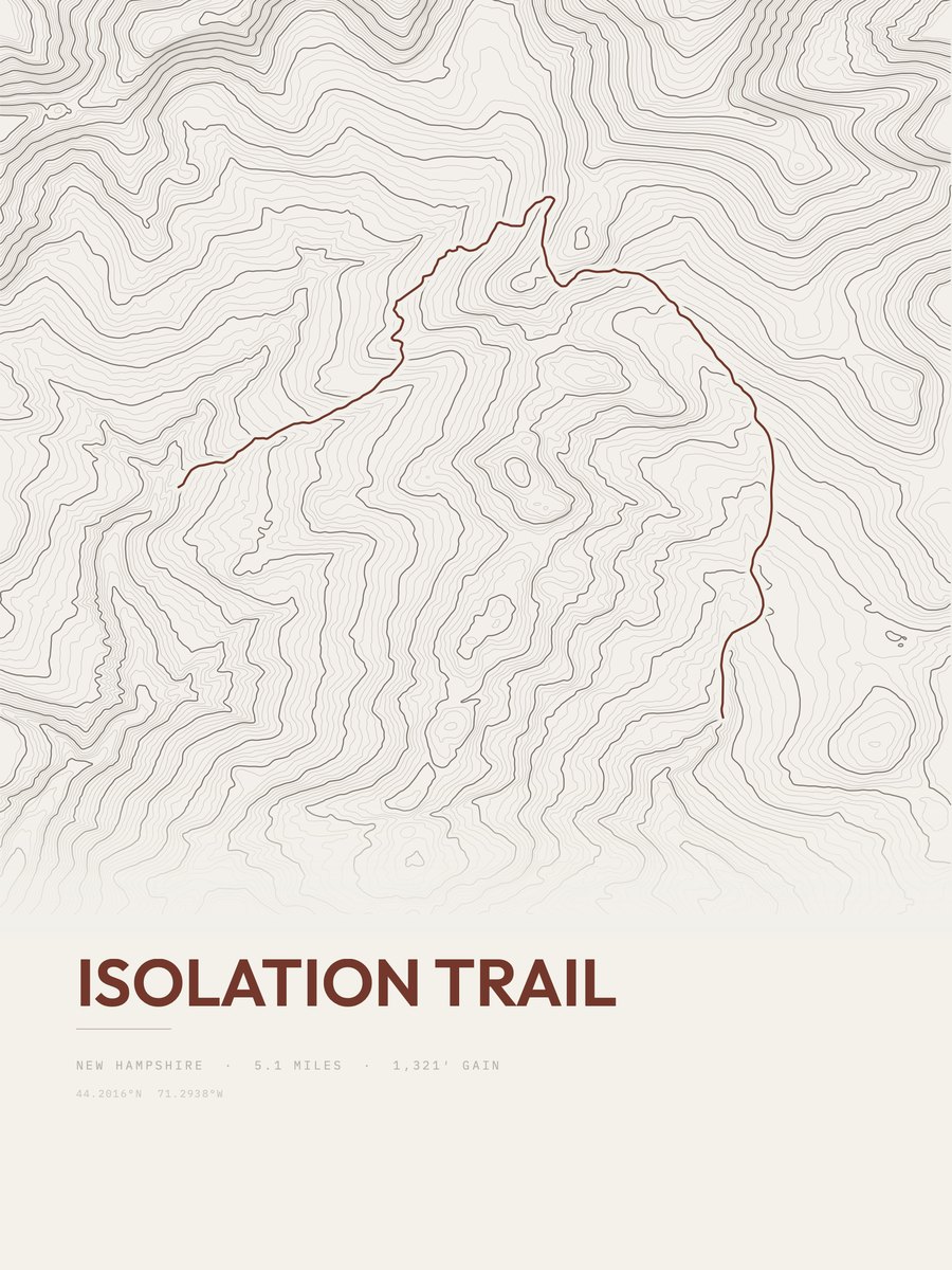 Isolation Trail Topographic print