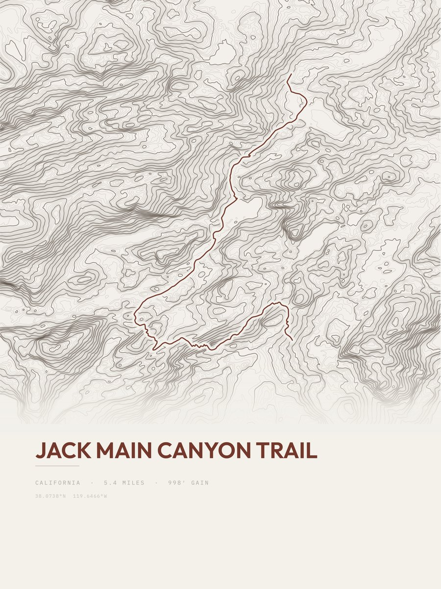 Jack Main Canyon Trail Topographic print