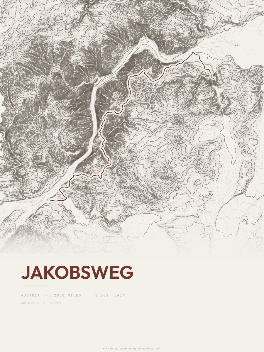Jakobsweg Topographic print