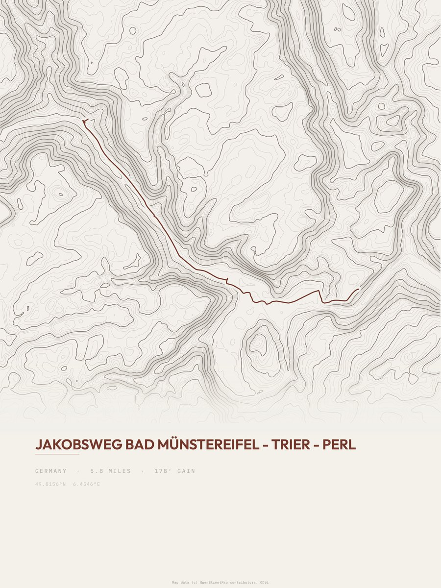 Jakobsweg Topographic print