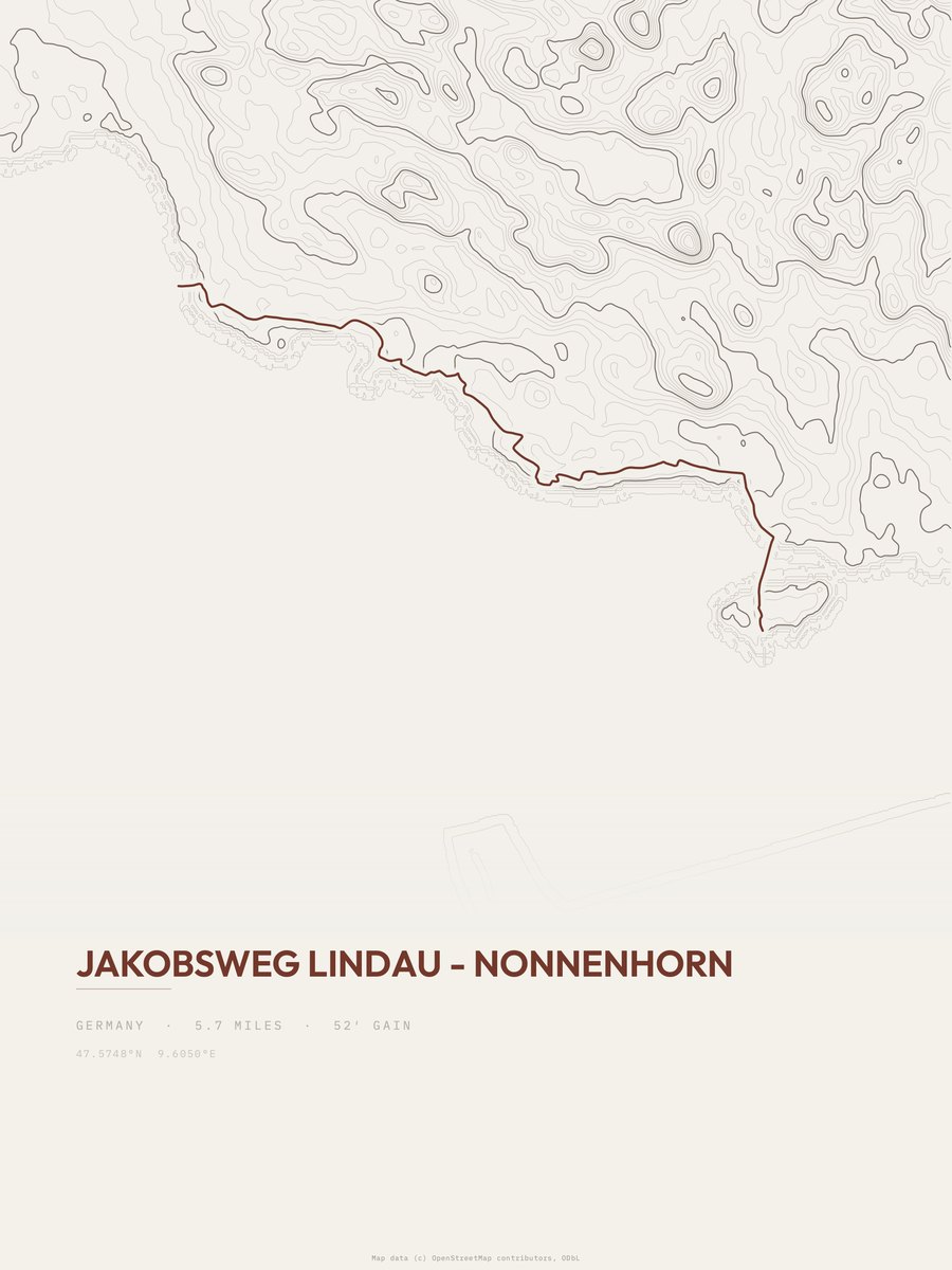 Jakobsweg topographic trail print