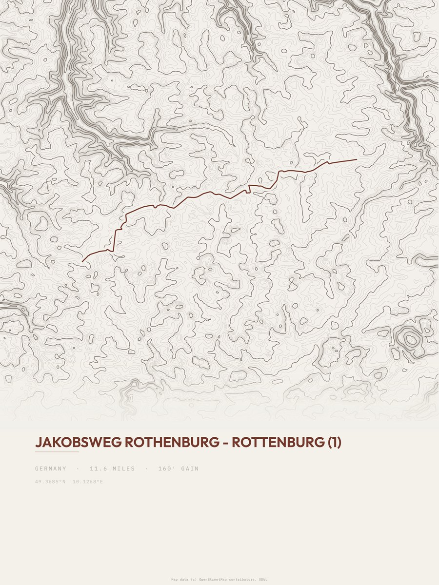 Jakobsweg Topographic print