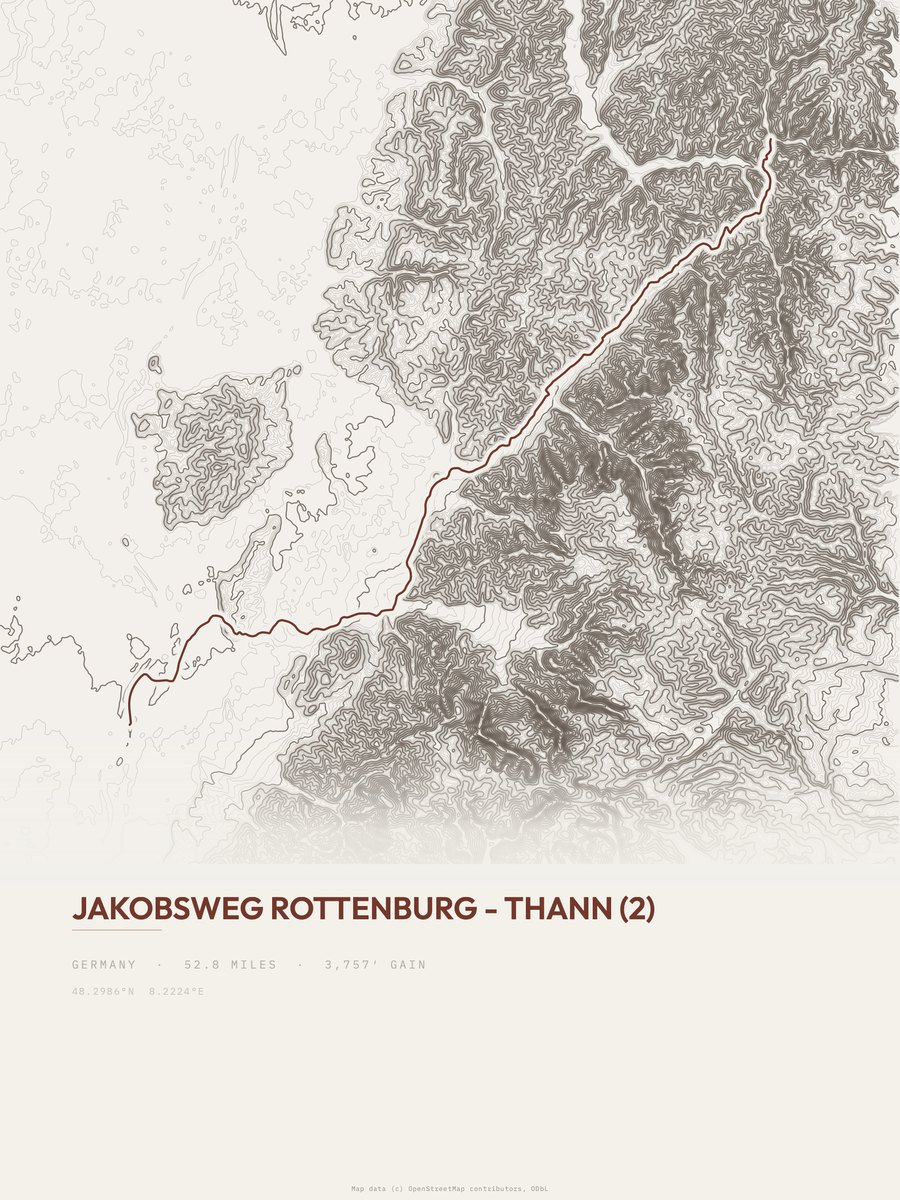 Jakobsweg Topographic print
