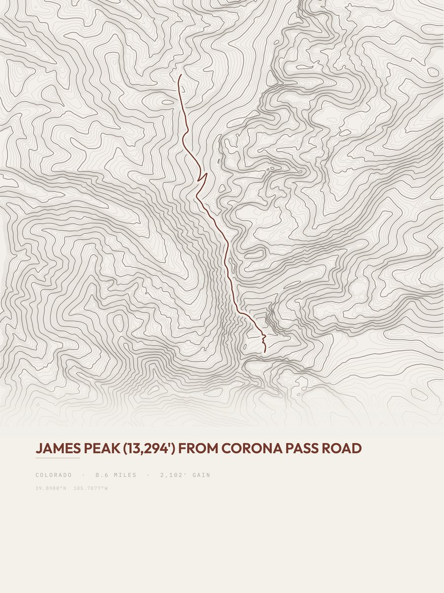 James Peak Topographic print