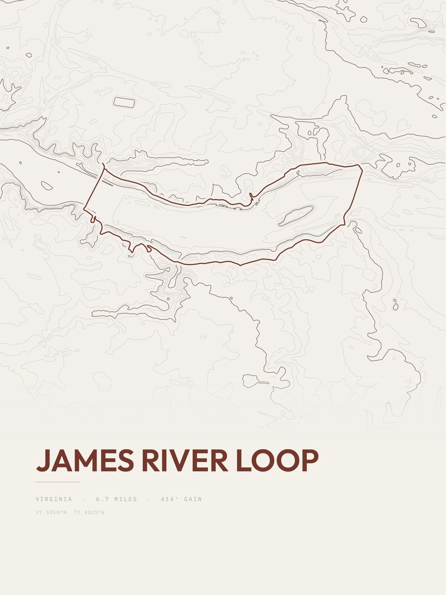 James River Loop Topographic print