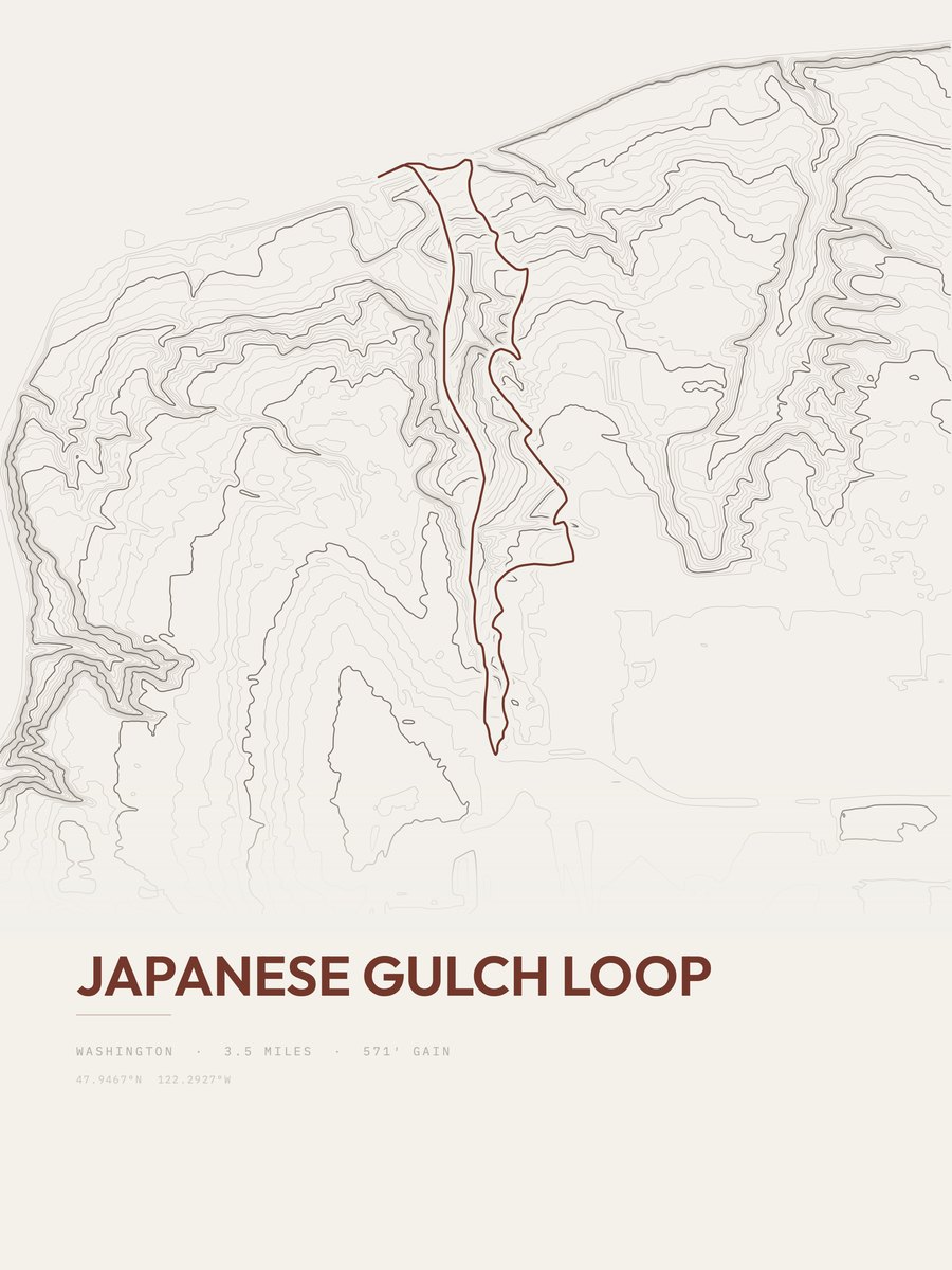 Japanese Gulch Loop Topographic print