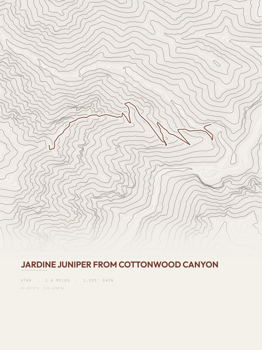 Jardine Juniper topographic trail print