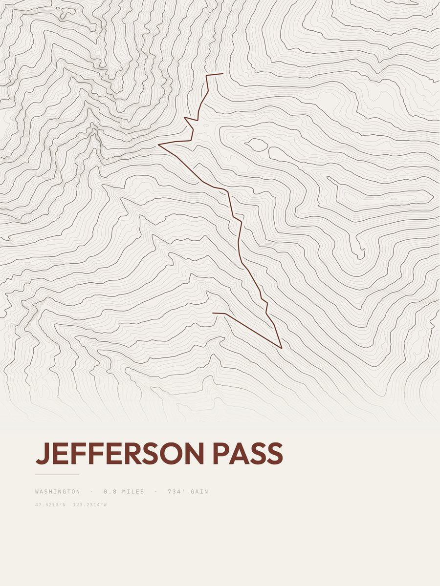 Jefferson Pass Topographic print