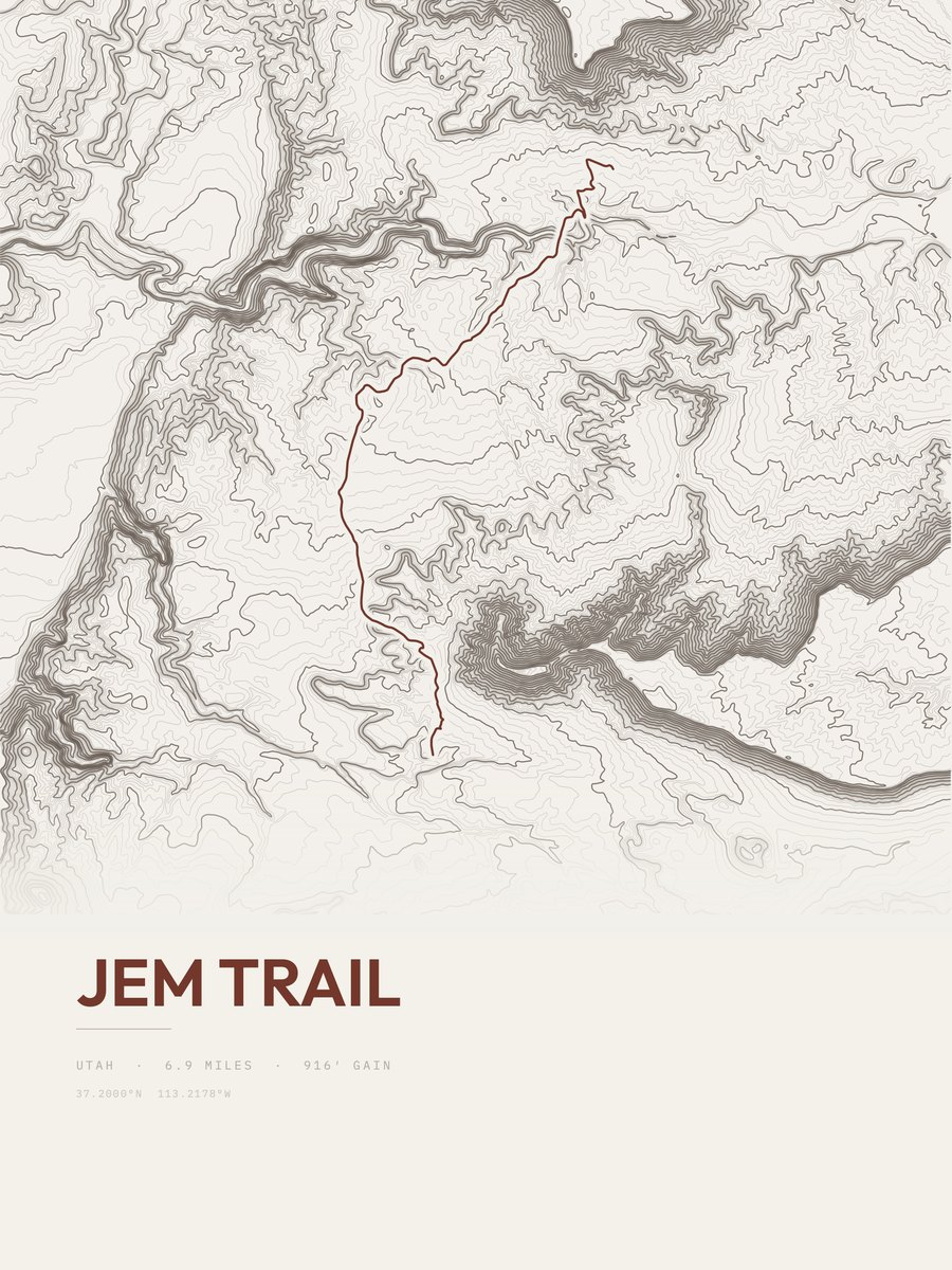 JEM Trail Topographic print
