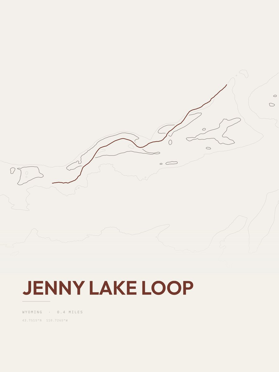 Jenny Lake Loop Topographic print