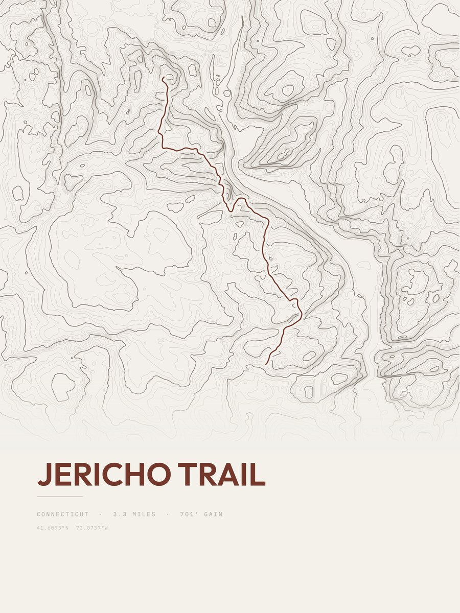 Jericho Trail topographic trail print