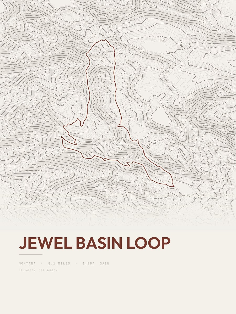 Jewel Basin Loop Topographic print