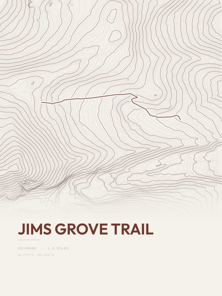 Jims Grove Trail Topographic print