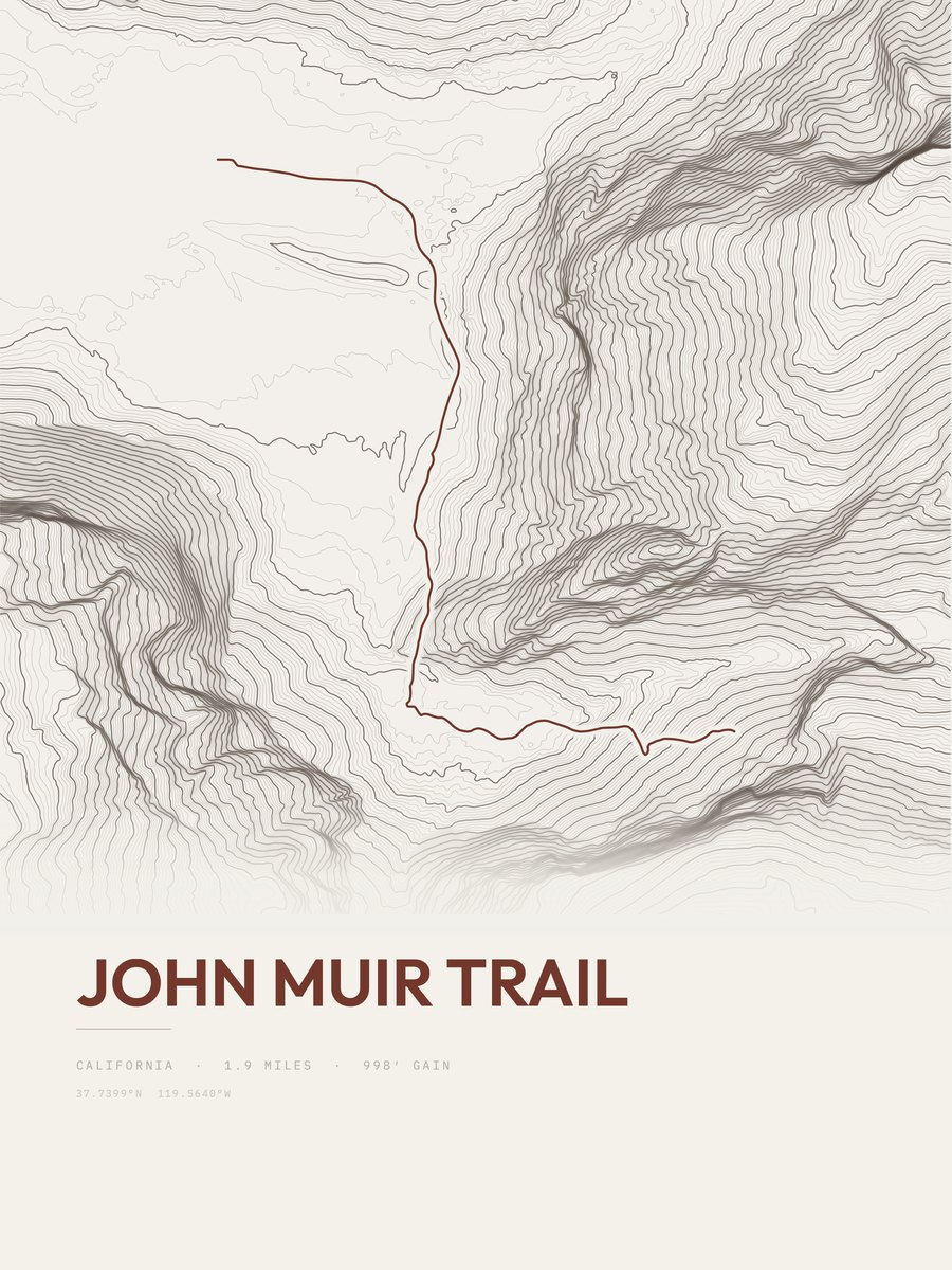 John Muir Trail Topographic print