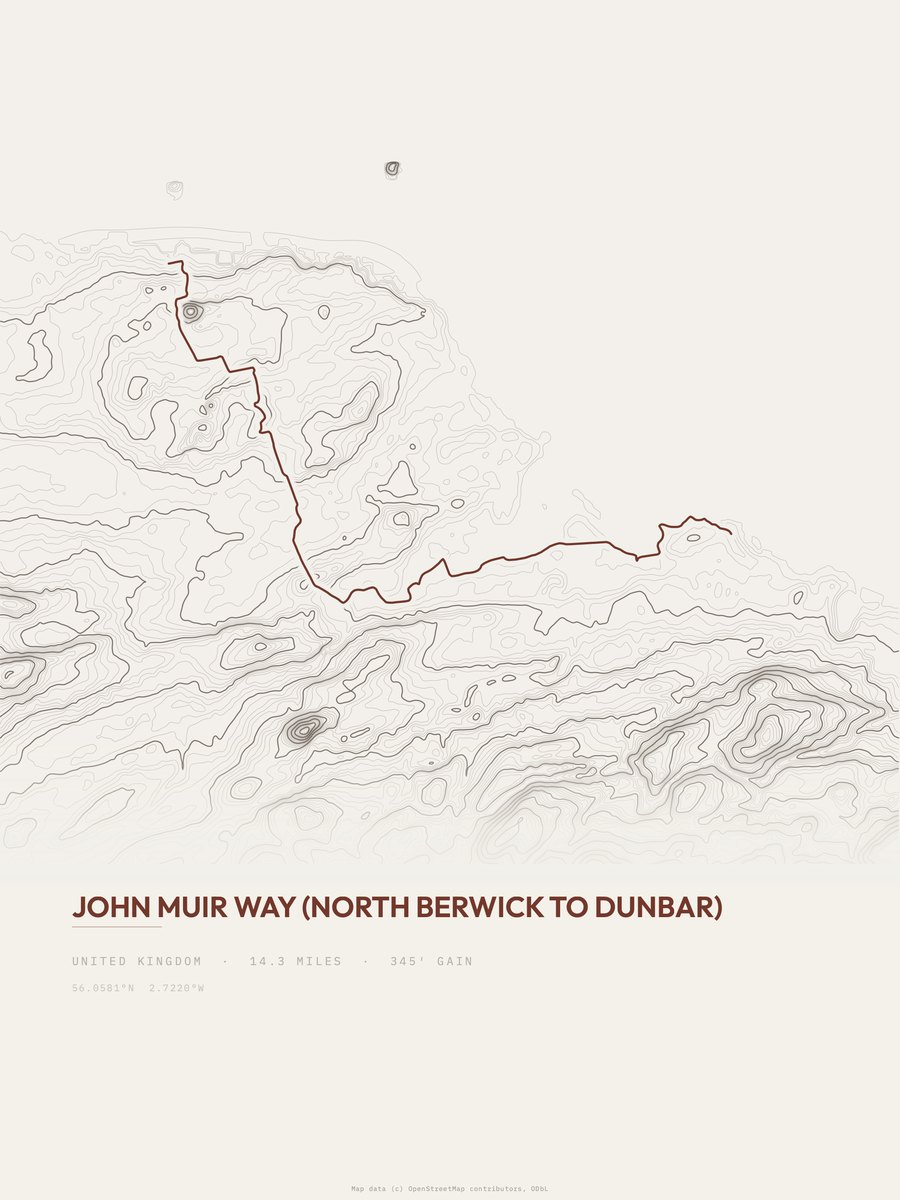 John Muir Way Topographic print