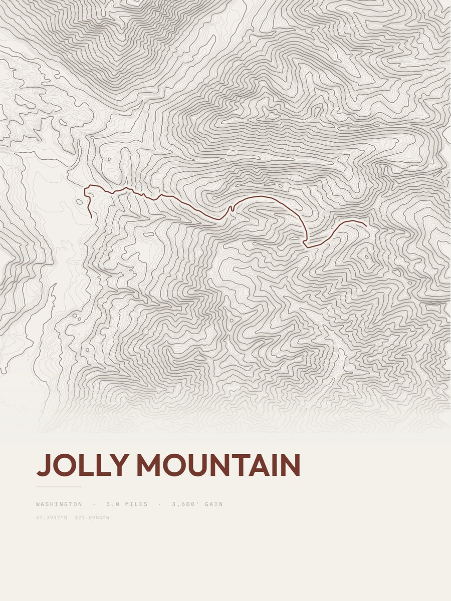 Jolly Mountain Topographic print